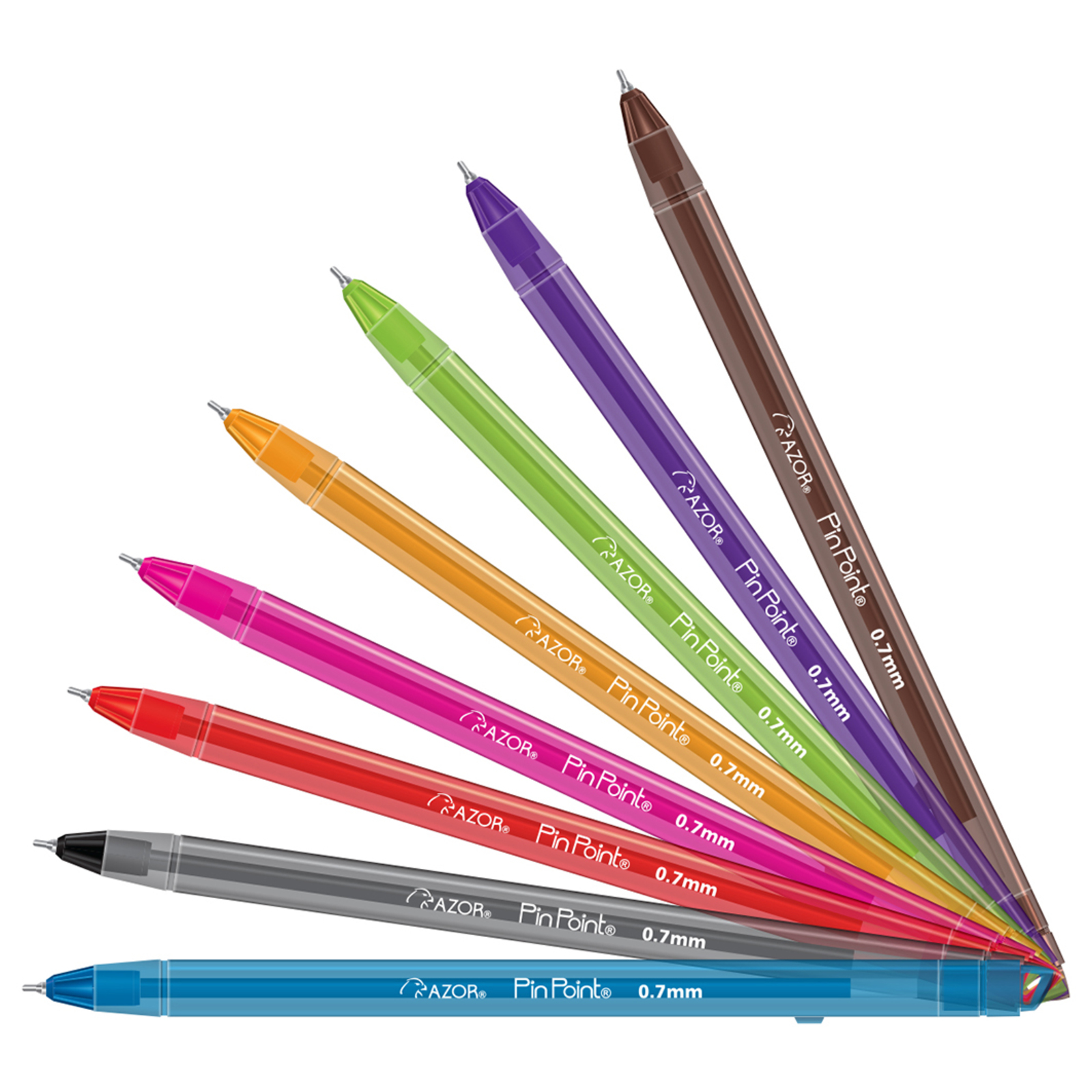 BOLIGRAFO AZOR PIN POINT PUNTA 0.7 MM X 8 COLORES+ESPIRGRAFO