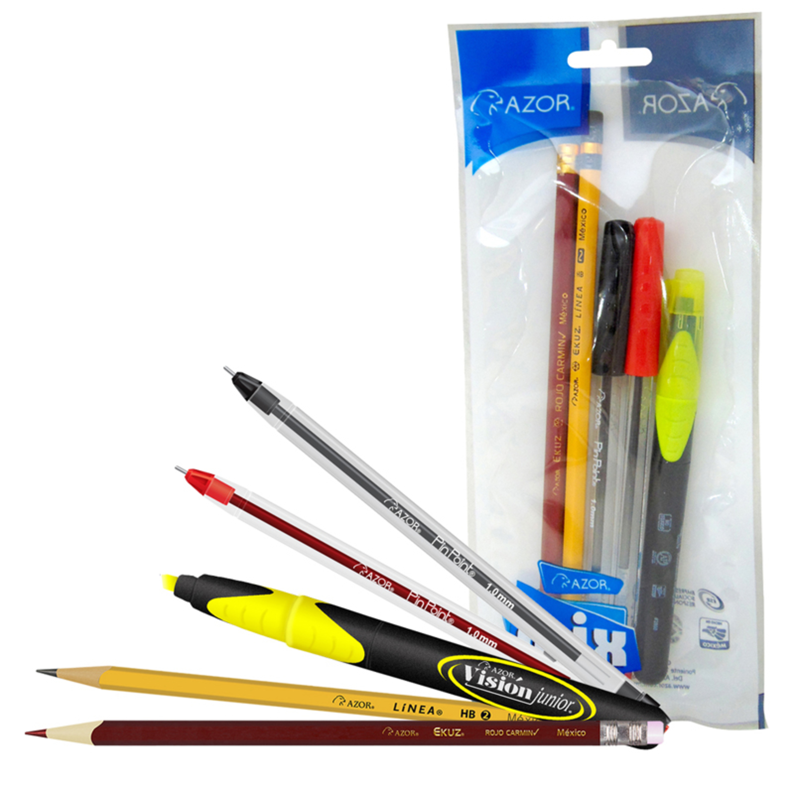 KIT DE ESCRITURA BSICO AZOR X 5 UNIDADES